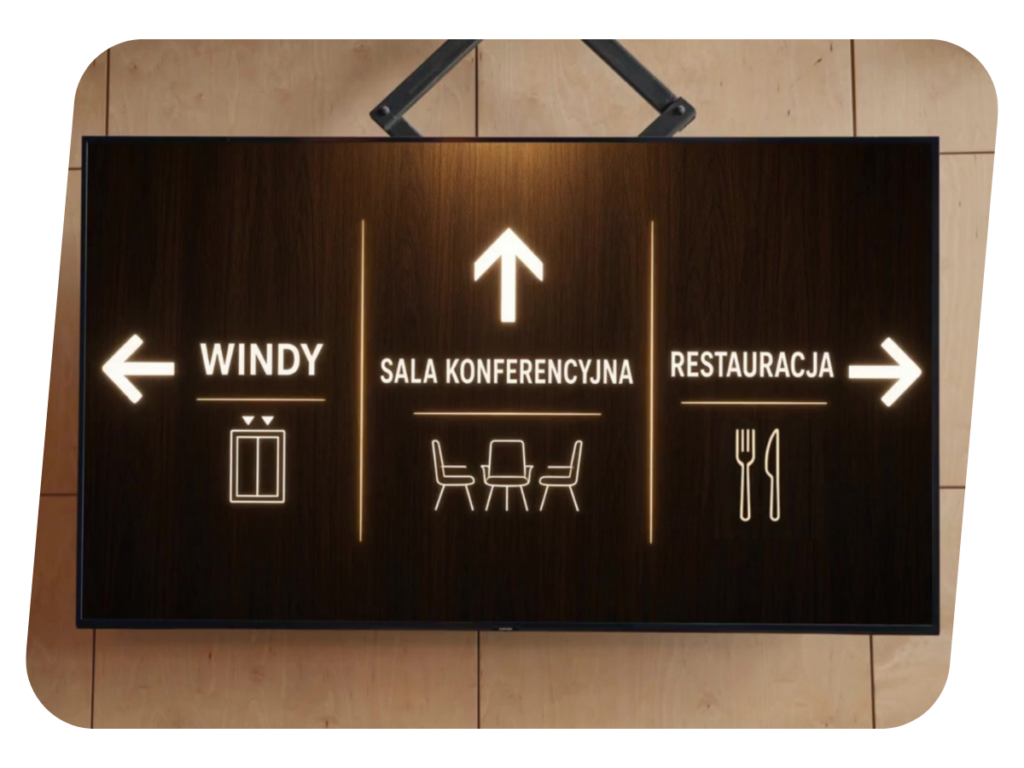 Ekran informacyjny w hotelu