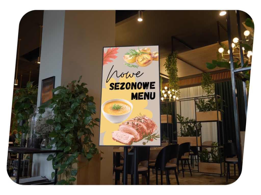 Ekran digital signage w hotelu